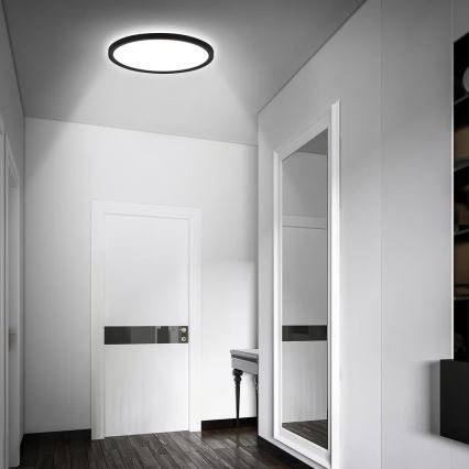 Briloner - LED vannitoa laelamp liikumisanduriga MOVE LED/18W/230V IP44 läbimõõt 29 cm must