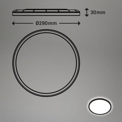 Briloner - LED vannitoa laelamp liikumisanduriga MOVE LED/18W/230V IP44 läbimõõt 29 cm must