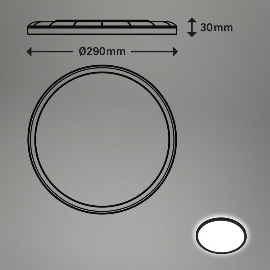 Briloner - LED vannitoa laelamp liikumisanduriga MOVE LED/18W/230V IP44 läbimõõt 29 cm must