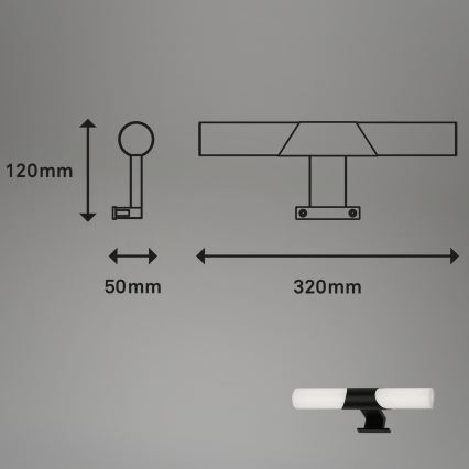 Briloner - LED vannitoa peeglivalgusti LED/7W/230V 4000K IP44 32 cm must