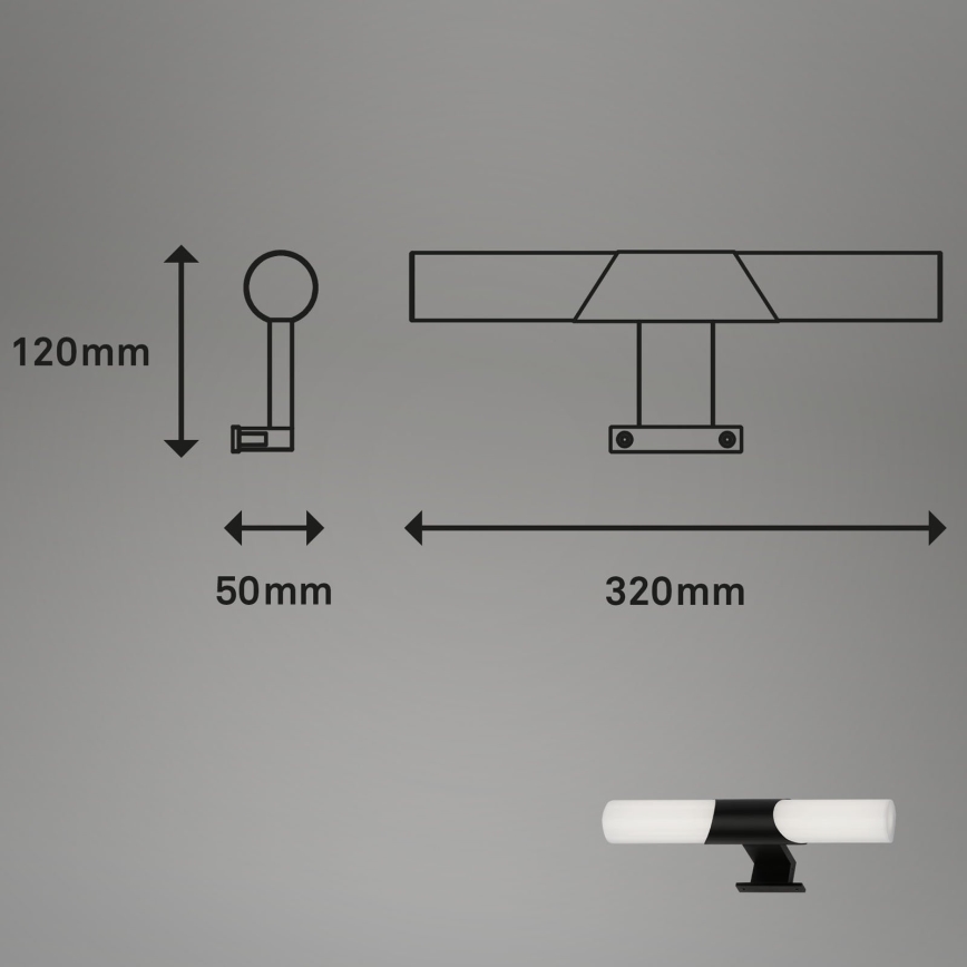 Briloner - LED vannitoa peeglivalgusti LED/7W/230V 4000K IP44 32 cm must