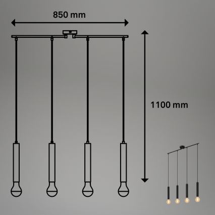 Briloner - Lühter LONGA 4xE27/60W/230V must