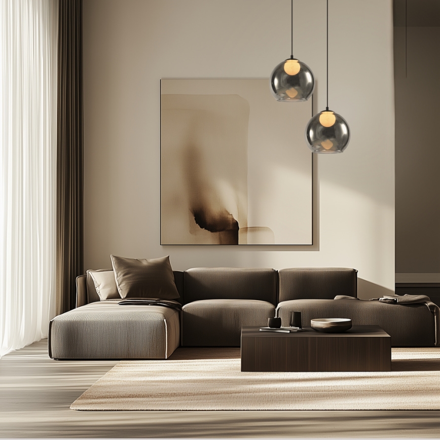 BRIN rippvalgusti kaabliga 1xG9/15W/230V suitsune must