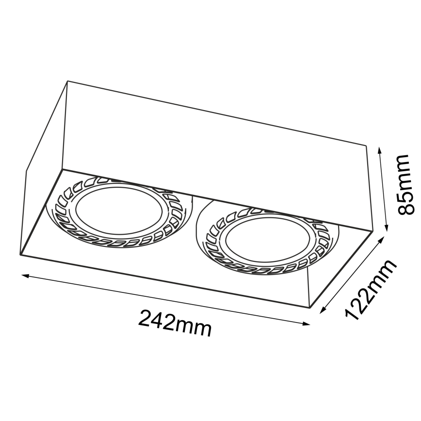 Brosline - suunavalgusti 2xGU10/18W/230V must