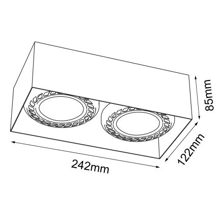 Brosline - suunav laevalgusti 2xGU10/18W/230V valge
