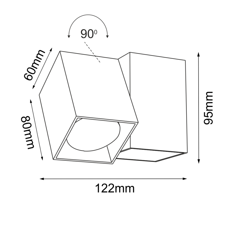 Brosline - Seinane suunatav punktvalgusti 1xGU10/10W/230V valge