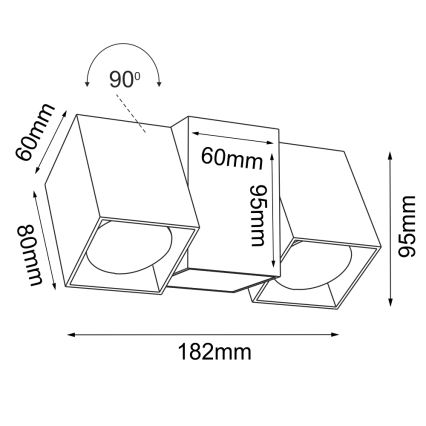 Brosline - Seinale paigaldatav kohtvalgusti 2xGU10/10W/230V valge