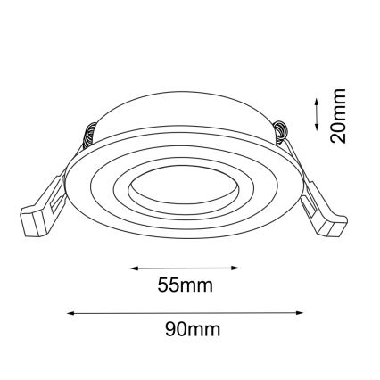 Brosline - sisseehitatav laevalgusti 1xGU10/10W/230V valge