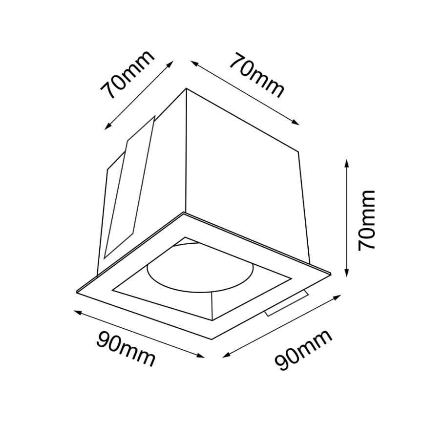 Brosline - lae sisse paigaldatav valgusti 1xGU10/10W/230V valge