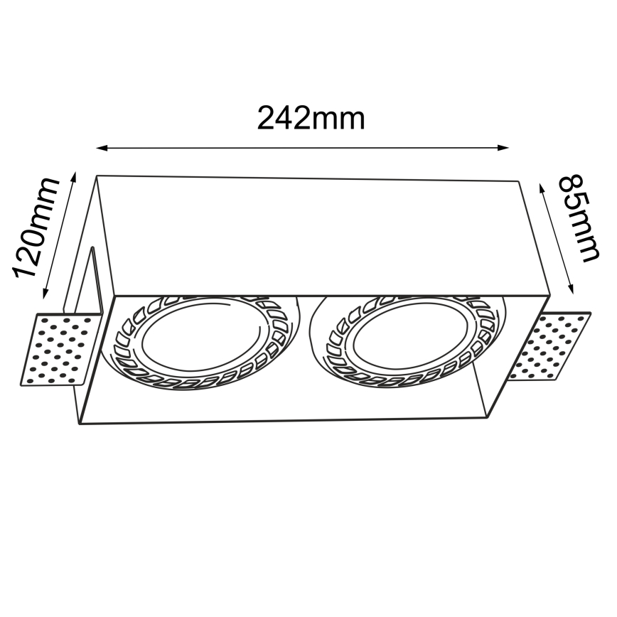 Brosline - Laesse uppuv valgusti 2xGU10/18W/230V must