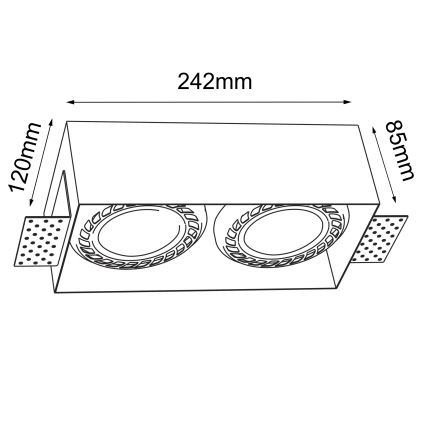Brosline - süvistatav laevalgusti 2xGU10/18W/230V valge