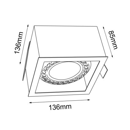 Brosline - süvistatud laevalgusti 1xGU10/18W/230V must