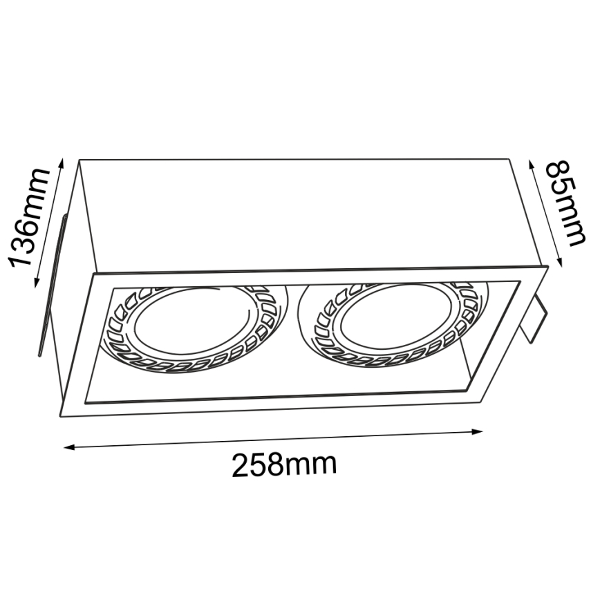 Brosline - Süvisvalgusti 2xGU10/18W/230V must