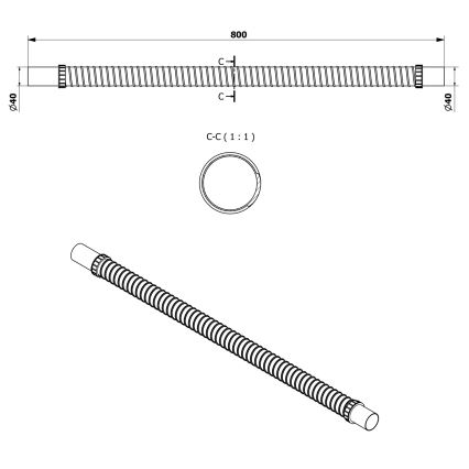 Bruckner - Paindlik ühendustoru 80 cm valge