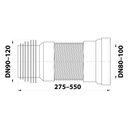 Bruckner - Paindlik WC ühendustoru 27,5-55 cm valge