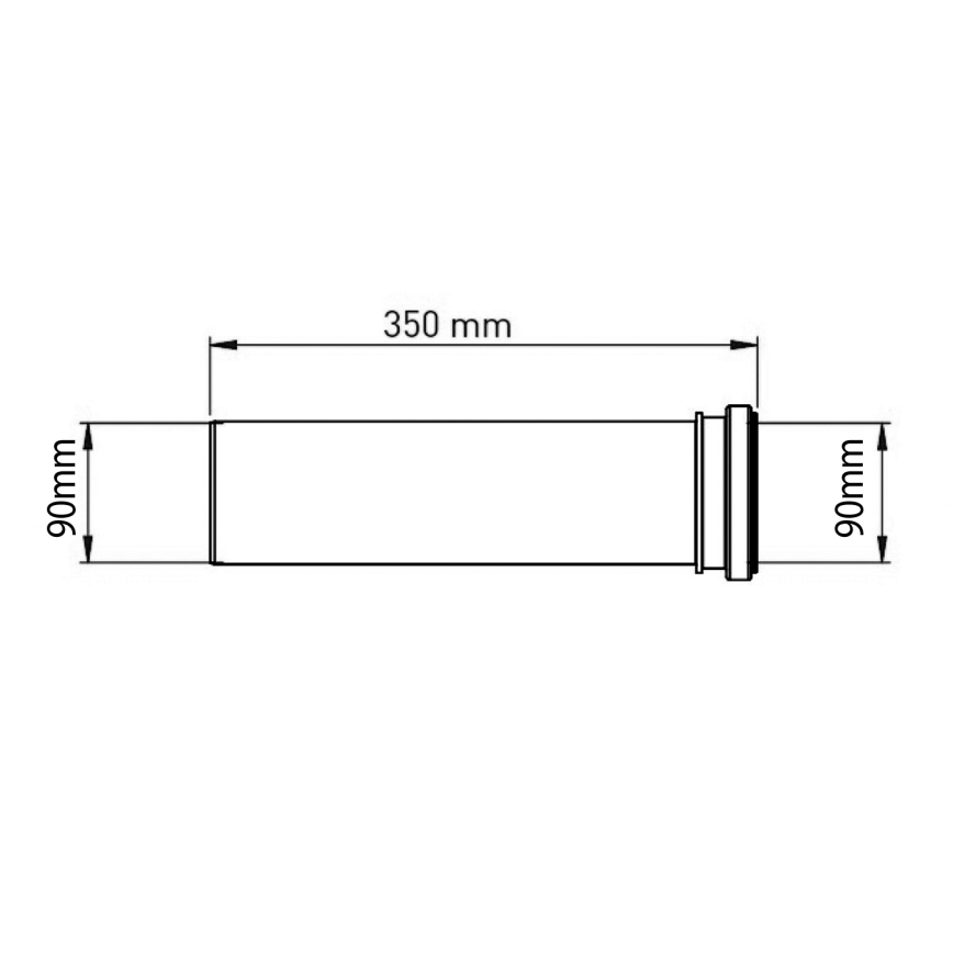 Bruckner - Pikendusosa seinale kinnitatavale WC-le 35 cm must