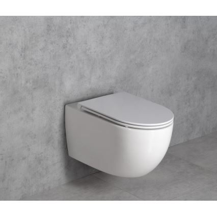 Bruckner - Seinale kinnitatav WC Vortex Rimless FULDA keraamika/valge