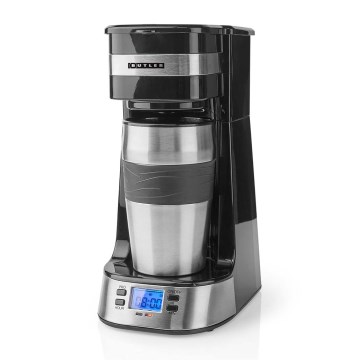 Butler - ühe tassi kohvimasin 0,4 l ajastiga ja reisikruus 750W/230V roostevaba/must