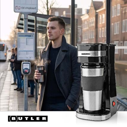Butler - ühe tassi kohvimasin 0,4 l reisikruusiga 750 W/230 V roostevaba/must