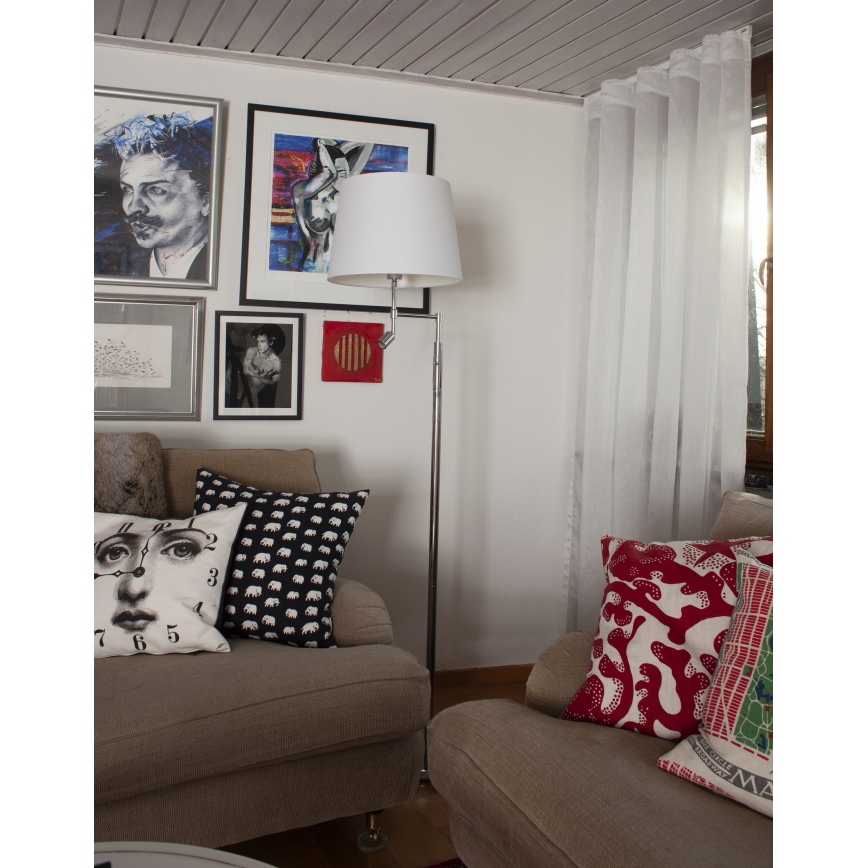 ByRydens - LED Põrandalamp ORLANDO 1xE27/5W/230V + LED/3W valge/läikiv kroom d. 36 cm