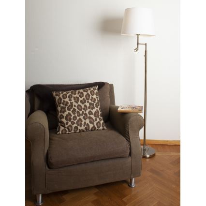 ByRydens - LED Põrandalamp ORLANDO 1xE27/5W/230V + LED/3W valge/pronks d. 36 cm