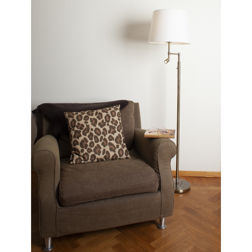 ByRydens - LED Põrandalamp ORLANDO 1xE27/5W/230V + LED/3W valge/pronks d. 36 cm