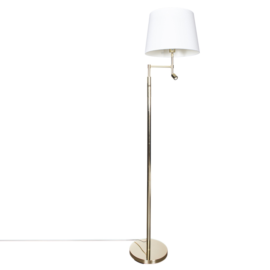 ByRydens - LED põrandalamp ORLANDO 1xE27/5W/230V + LED/3W valge/kuldne läbimõõt 36 cm