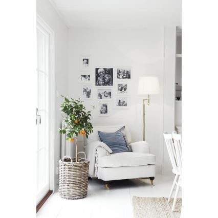 ByRydens - LED Põrandalamp ORLANDO 1xE27/5W/230V + LED/3W valge/kuldne d. 36 cm