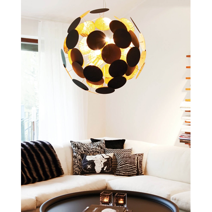 ByRydens - Lühter PLANET 4xE14/5W/230V must/kuldne d. 50 cm