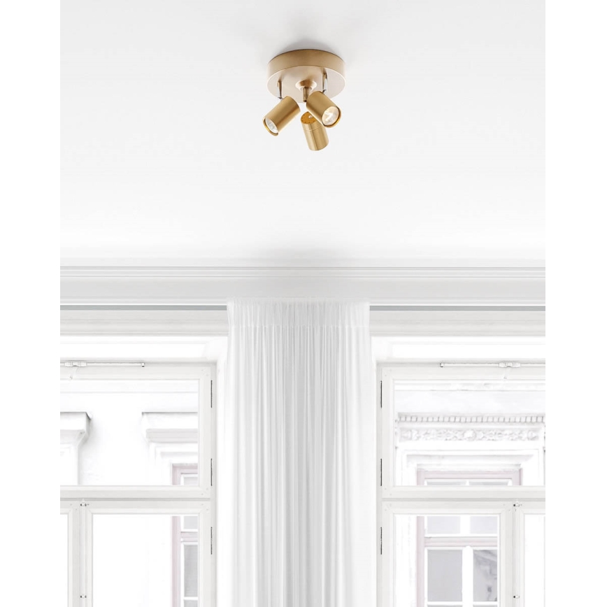 ByRydens - punktvalgusti CORRECT 3xGU10/7W/230V kuldne Ø 20 cm