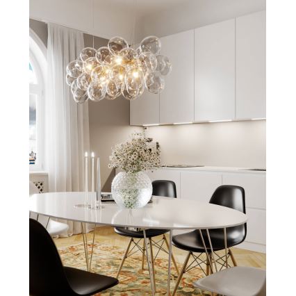 ByRydens - Kaabliga riputatav lühter GROSS BAR 8×G9/4W/230V läbipaistev