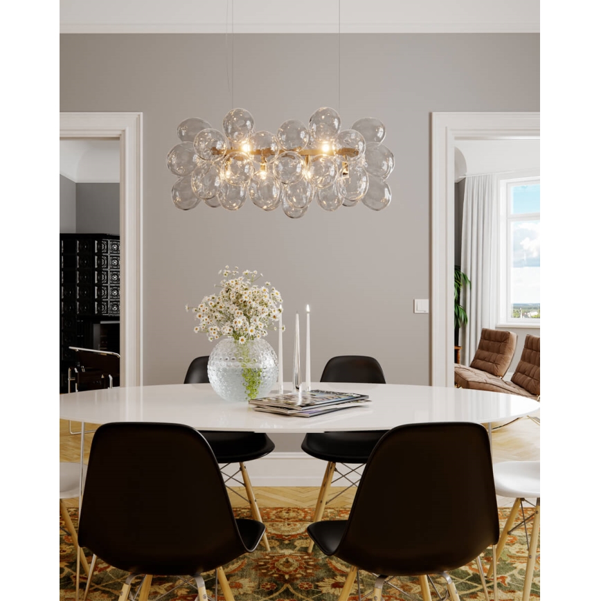 ByRydens - Kaabliga riputatav lühter GROSS BAR 8×G9/4W/230V läbipaistev