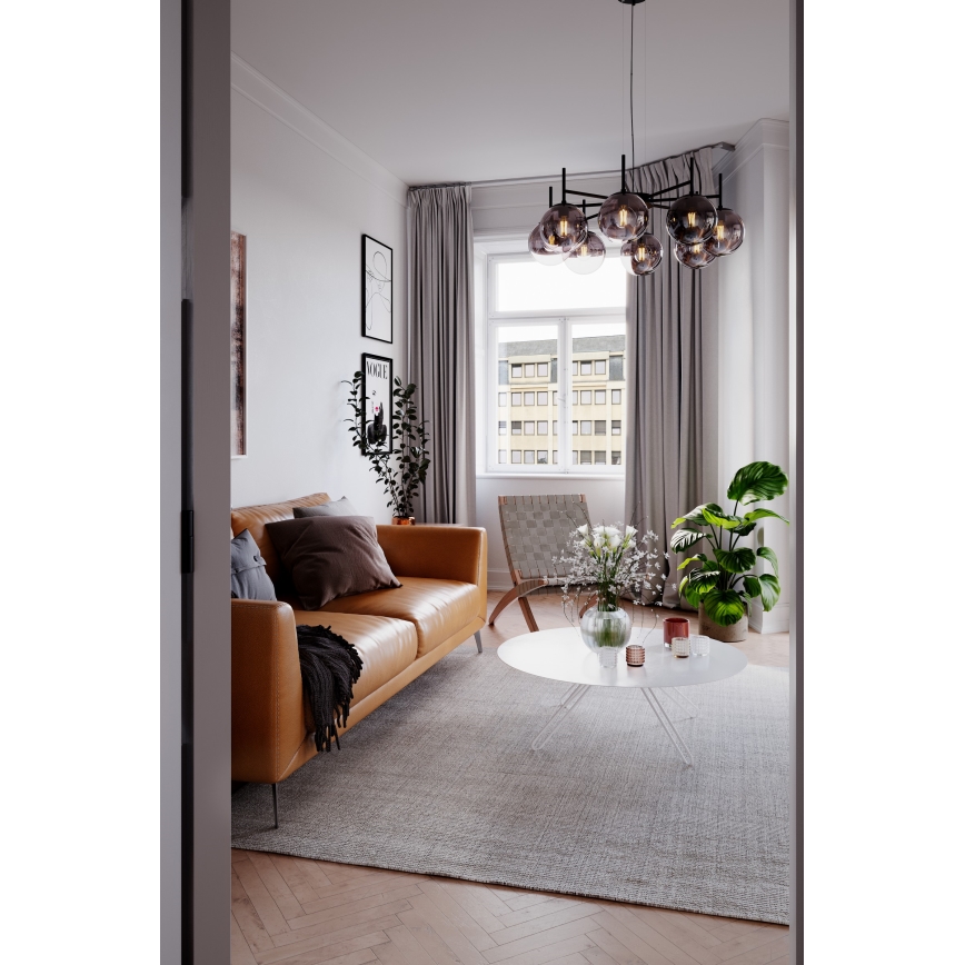 ByRydens - Lühter BOYLE 8xE27/5W/230V suitsune/must d. 83 cm