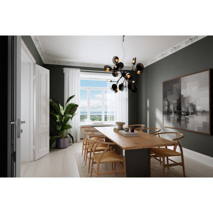 ByRydens - Lühter TURNO 18xG9/4W/230V kuldne/must d. 80 cm