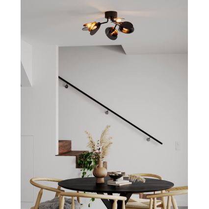 ByRydens - Pinnale kinnitatav lühter TURNO 6xG9/4W/230V kuldne/must