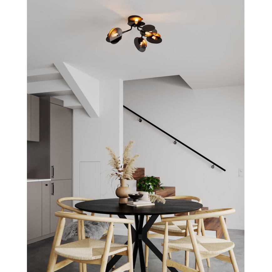 ByRydens - Pinnale kinnitatav lühter TURNO 6xG9/4W/230V kuldne/must