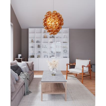 ByRydens - Lühter DELUXE 4xE14/5W/230V suitsune/pruun d. 64 cm