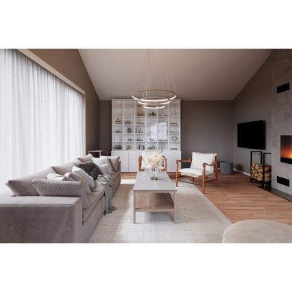 ByRydens - LED-rippvalgusti kaablil TRIONE LED/45W/230V beež, läbimõõt 80 cm