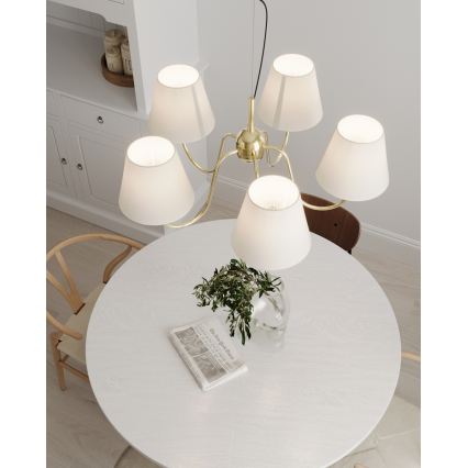 ByRydens - rippvalgusti LYNF kaabliga 5xE14/8W/230V messing/valge