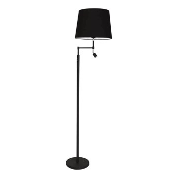 ByRydens - LED-põrandalamp ORLANDO 1xE27/5W/230V + LED/3W, must, läbimõõt 36 cm