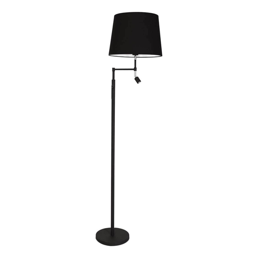 ByRydens - LED-põrandalamp ORLANDO 1xE27/5W/230V + LED/3W, must, läbimõõt 36 cm