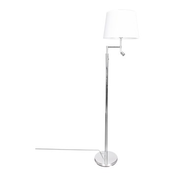 ByRydens - LED põrandalamp ORLANDO 1xE27/5W/230V + LED/3W valge/kõrgläikiv kroom, läbimõõt 36 cm