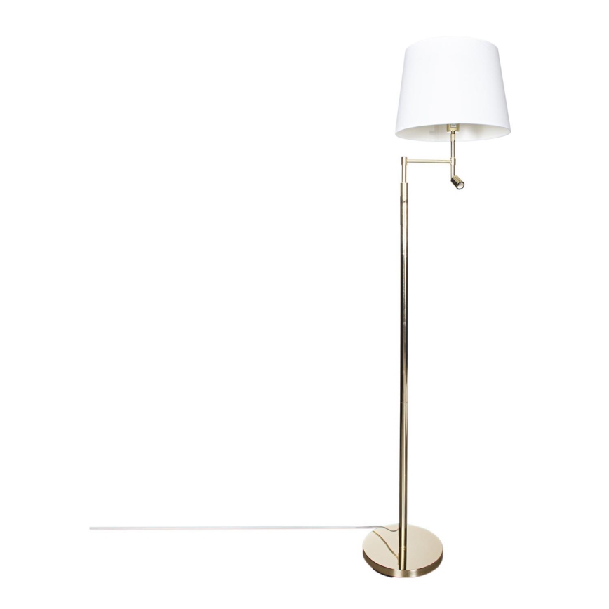 ByRydens - LED Põrandalamp ORLANDO 1xE27/5W/230V + LED/3W valge/kuldne d. 36 cm