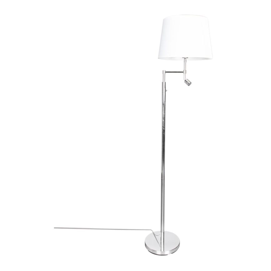 ByRydens - LED Põrandalamp ORLANDO 1xE27/5W/230V + LED/3W valge/läikiv kroom d. 36 cm