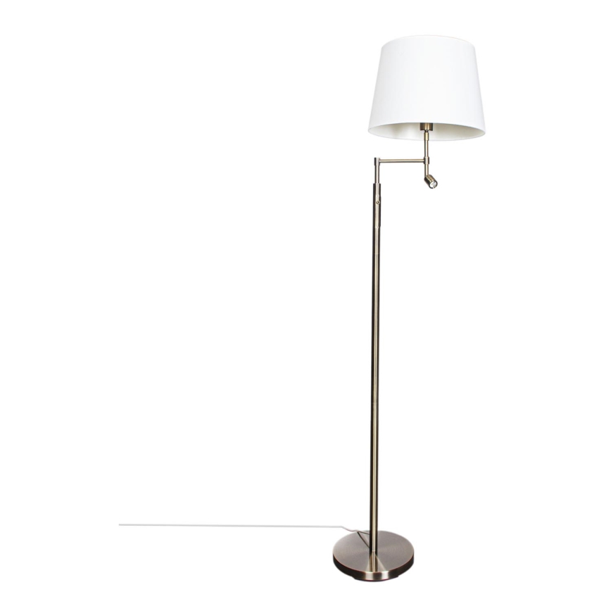 ByRydens - LED Põrandalamp ORLANDO 1xE27/5W/230V + LED/3W valge/pronks d. 36 cm
