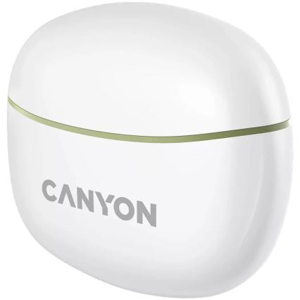 Canyon - Juhtmevaba stereo earphones True Juhtmevaba 500 mAh + 2x 40 mAh valge/roheline