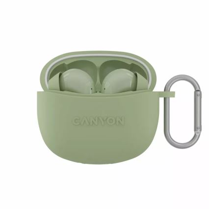 Canyon - Juhtmevaba stereo earphones True Juhtmevaba 500 mAh + 2x 40 mAh valge/roheline