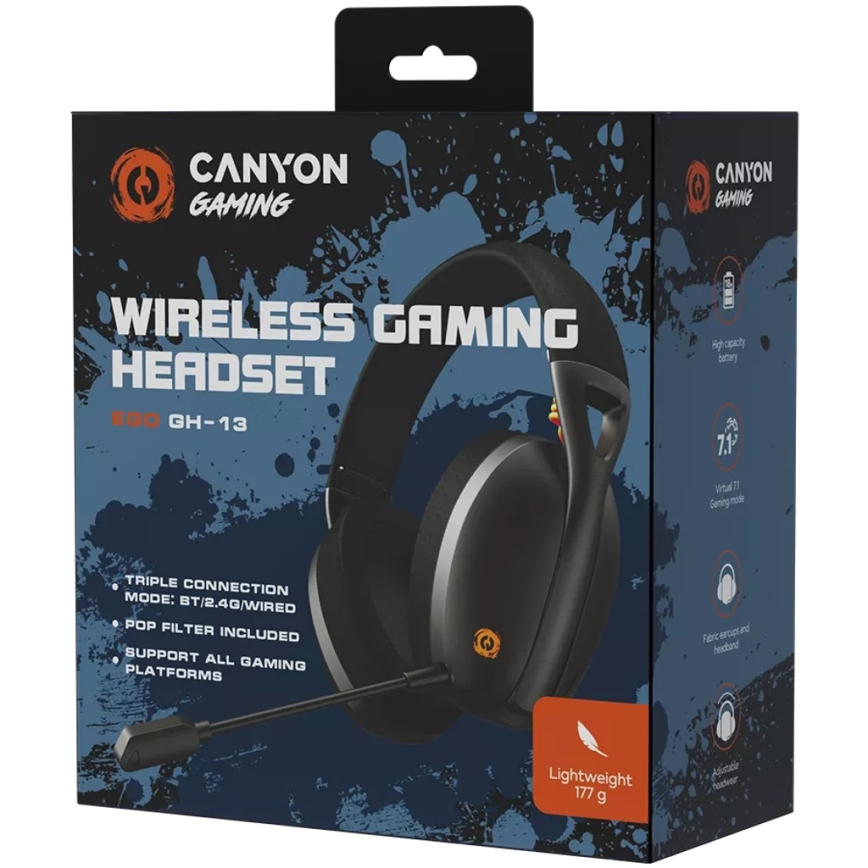 Canyon - Juhtmevabad kõrvaklapid mikrofoniga 400 mAh must