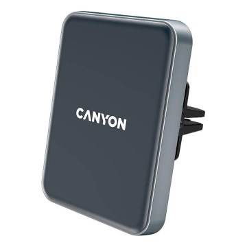 Canyon - Magnetiline telefonihoidik autosse juhtmevaba laadimisfuktsiooniga Qi 5V kandiline must