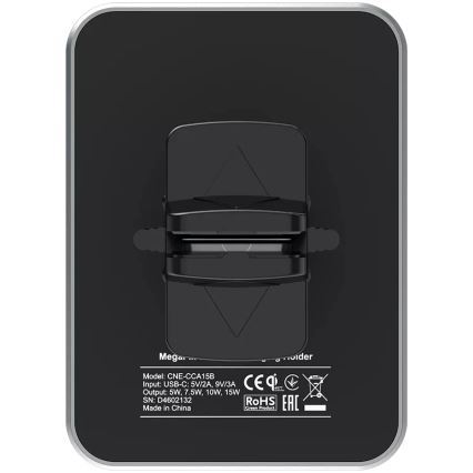 Canyon - Magnetiline telefonihoidik autosse juhtmevaba laadimisfuktsiooniga Qi 5V kandiline must